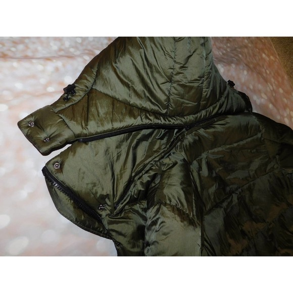 Halogen Womens Hooded Puffer Jacket Olive Size XS - Picture 7 of 9